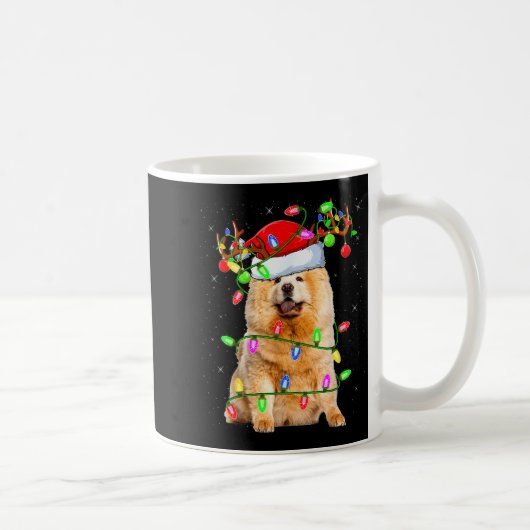 Chow Chow Dog Lover Xmas Lighting Santa Chow Chow Koffiemok (Rechts)