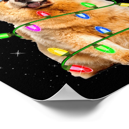 Chow Chow Dog Lover Xmas Lighting Santa Chow Chow  Poster (Hoek)