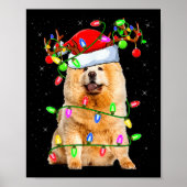 Chow Chow Dog Lover Xmas Lighting Santa Chow Chow  Poster (Voorkant)