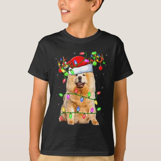 Chow Chow Dog Lover Xmas Lighting Santa Chow Chow  T-shirt (Voorkant)