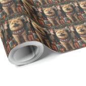 Chow Chow Dog met kerstcadeaus open haard Cadeaupapier (Rol Hoek)