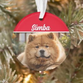 Chow Chow Dog met naam en kerstfoto Ornament