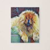Chow Chow Dog on Porch in Rain Legpuzzel (Verticaal)