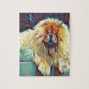 Chow Chow Dog on Porch in Rain Legpuzzel