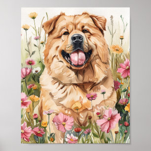 Chow Chow Dog Portret Muur Art Print Poste