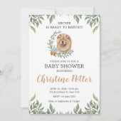 Chow Chow Dog Puppy Greenery Boho Baby shower Kaart (Voorkant)
