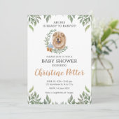 Chow Chow Dog Puppy Greenery Boho Baby shower Kaart (Staand voorkant)