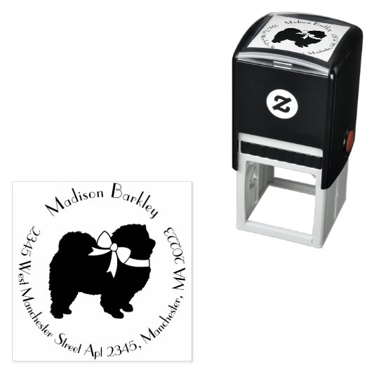 Chow Chow Dog Puppy Zelfinktende Stempel (In situ)