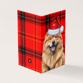 Chow Chow Dog Red Black Plaid Kerstvakantie Kaart (Buitenkant)
