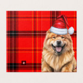 Chow Chow Dog Red Black Plaid Kerstvakantie Kaart (Buitenkant ongevouwen)