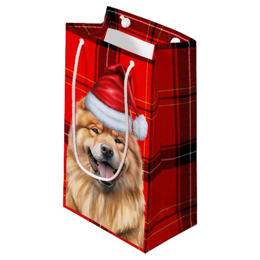 Chow Chow Dog Red Holiday Geplaagd Kerstmis Klein Cadeauzakje (Voorkant Gekanteld)