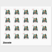 Chow Chow Dog Retro Truck Kerst Vierkante Sticker (Vel)