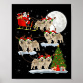 Chow Chow Dog Santa Sleigh Flying Funny Magical Ch Poster (Voorkant)