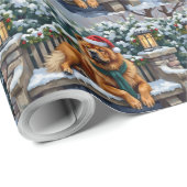 Chow Chow Dog Serene Winter Garden Christmas Art Cadeaupapier (Rol Hoek)
