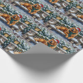 Chow Chow Dog Serene Winter Garden Christmas Art Cadeaupapier (Hoek)