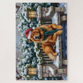 Chow Chow Dog Serene Winter Garden Christmas Art Legpuzzel (Verticaal)
