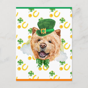 Chow Chow Dog Shamrock St. Patricks Day Feestdagenkaart