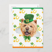 Chow Chow Dog Shamrock St. Patricks Day Feestdagenkaart (Voorkant / Achterkant)