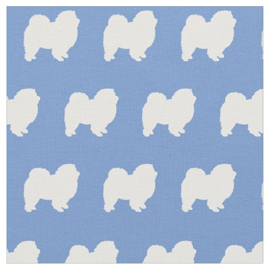 Chow Chow Dog Silhouette Pet Blue Stof (Close Up)