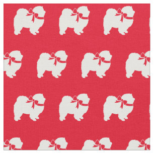 Chow Chow Dog Silhouette Pet Red Stof