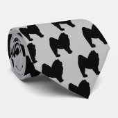 Chow Chow Dog Silhouette Stropdas (Opgerold)