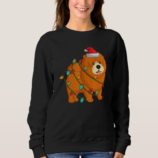 Chow Chow Dog Ugly kerstSweater Xmas Tree Lig Trui (Voorkant)