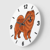 Chow Chow Dog Wall Clock Fluffy Pet Decor Grote Klok (Hoek)