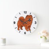Chow Chow Dog Wall Clock Fluffy Pet Decor Grote Klok (Huis)