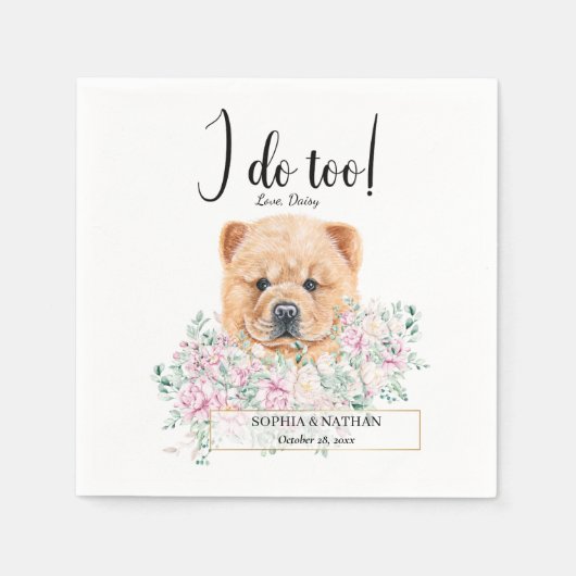 Chow Chow Dog Wedding Cocktail Napkins Servet (Voorkant)