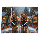 Chow Chow Dogs Christmas Snow Holiday  Groot Cadeauzakje (Voorkant)