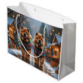 Chow Chow Dogs Christmas Snow Holiday  Groot Cadeauzakje (Achterkant Gekanteld)