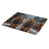 Chow Chow Dogs Christmas Snow Holiday  Snijplank (Hoek)