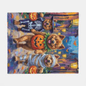 Chow Chow Dogs Trick-or-Treating Halloween Kostuum Fleece Deken (Voorkant (Horizontaal))