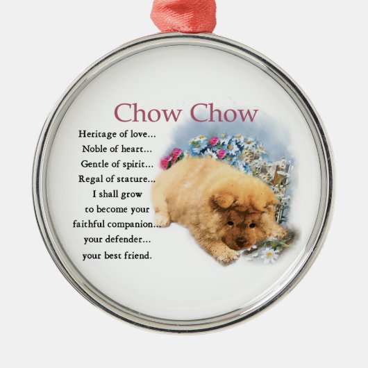 Chow Chow Erfgoed van Liefde Metalen Ornament (Voorkant)