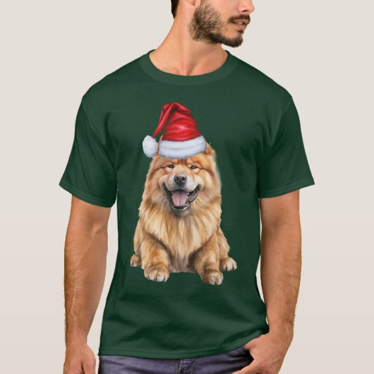 Chow Chow Funny Christmas Santa Dog T-shirt (Voorkant)
