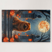 Chow Chow Geheugentempel Halloween Kunst Legpuzzel (Horizontaal)