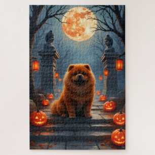 Chow Chow Geheugentempel Halloween Kunst Legpuzzel