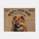 Chow Chow gepersonaliseerde huisdier Deurmat (Voorkant)