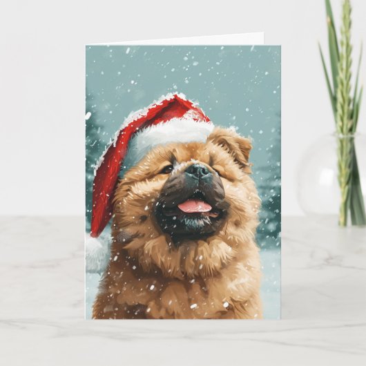 Chow Chow  gepersonaliseerde kerst Feestdagen Kaart (Voorkant)