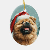 Chow Chow  gepersonaliseerde kerst Keramisch Ornament (Achterkant)