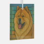 Chow Chow "Glas in lood" Glas Ornament (Voorkant Rechts)