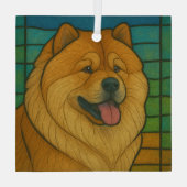 Chow Chow "Glas in lood" Glas Ornament (Achterkant)