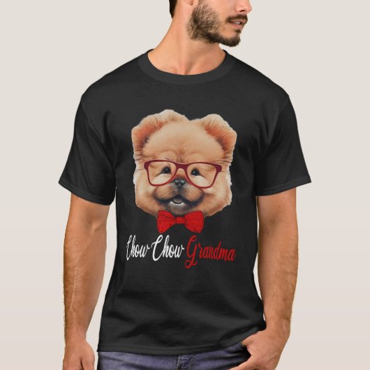 Chow Chow Grandma Headband Glasses T-shirt (Voorkant)