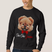 Chow Chow Grandma Headband Glasses Trui (Voorkant)