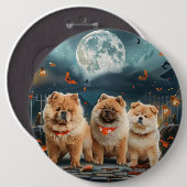 Chow Chow Halloween Griezelen Ronde Button 6,0 Cm (Voorkant /achterkant)