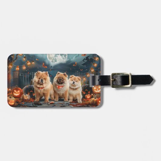 Chow Chow Halloween Griezelig Bagagelabel (Voorkant horizontaal)