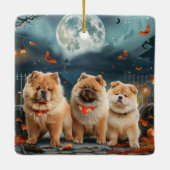Chow Chow Halloween Griezelig Keramisch Ornament (Achterkant)