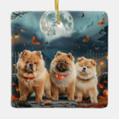 Chow Chow Halloween Griezelig Keramisch Ornament (Voorkant)