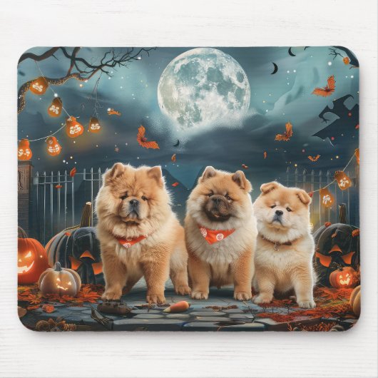 Chow Chow Halloween Griezelig Muismat (Voorkant)