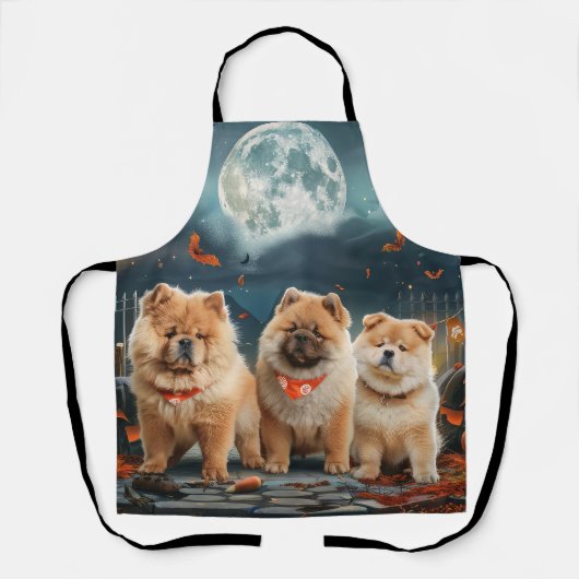 Chow Chow Halloween Griezelig Schort (Voorkant)